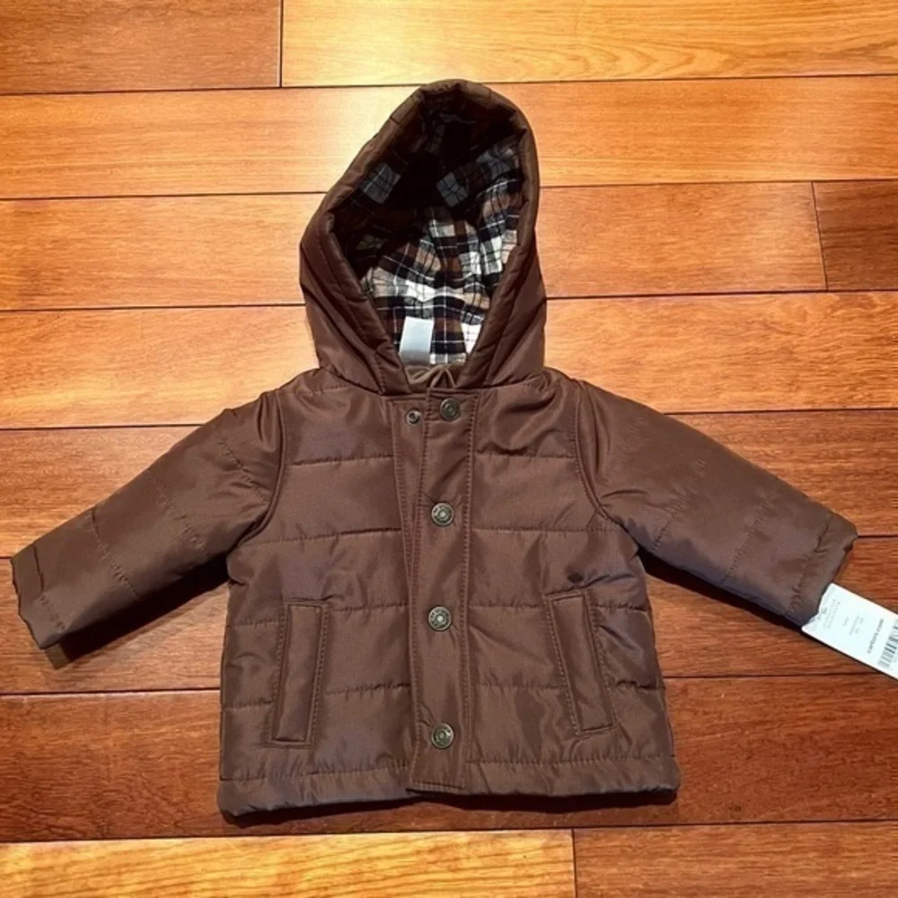 Carters new with tags baby (3 month) brown hooded jacket